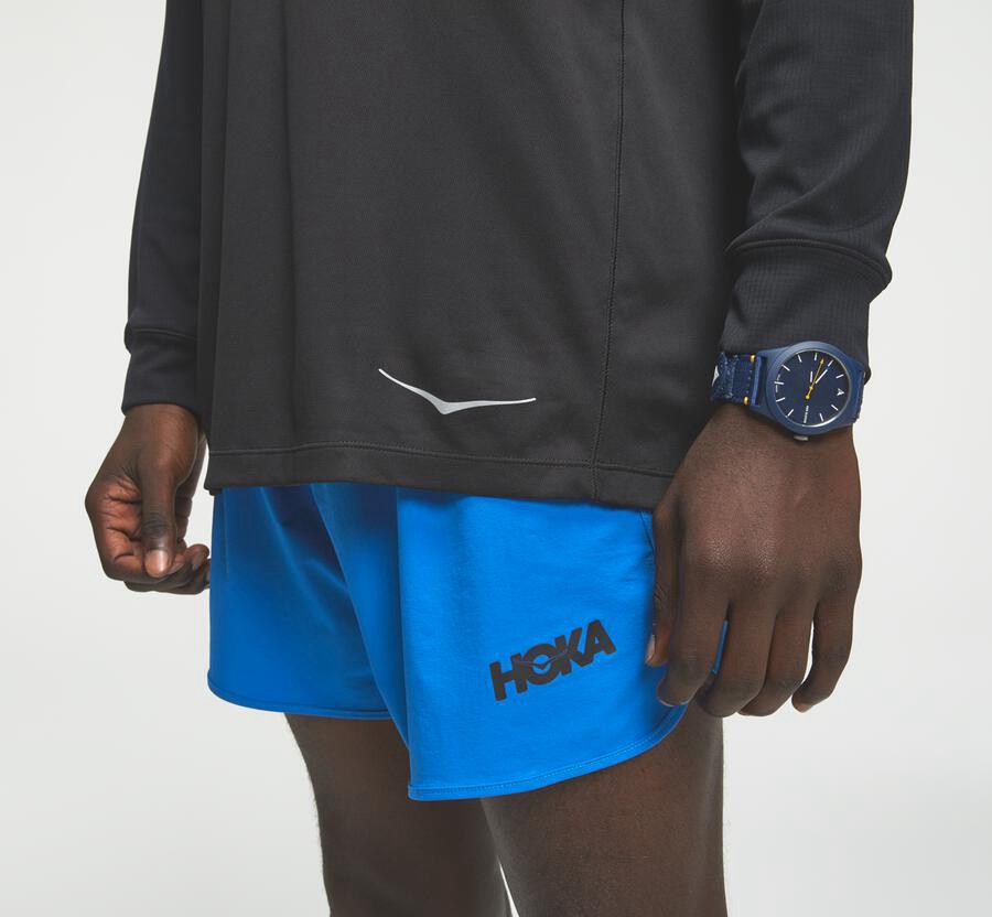 Hoka Australia One One Performance 3/4 Sleeve - Mens Tops Black - RPCZL-7028